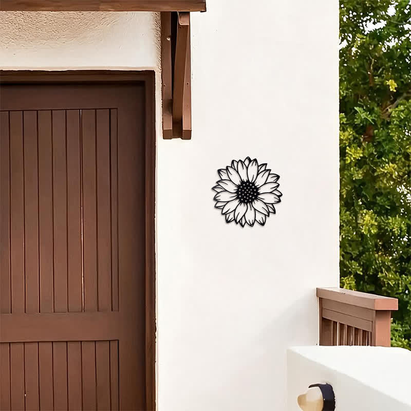 Buddha Stones Round Floral Sunflower Energy Iron Metal Wall Decor - image 3