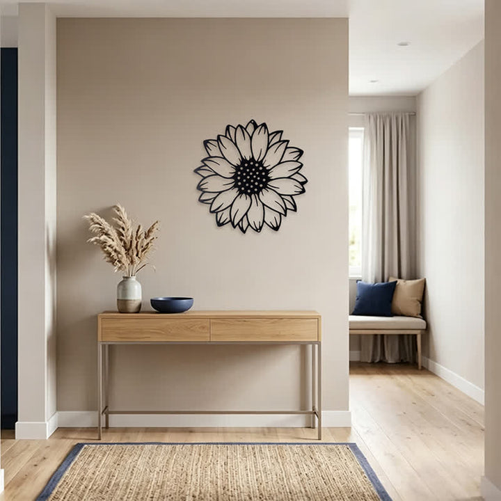 Buddha Stones Round Floral Sunflower Energy Iron Metal Wall Decor - image 15