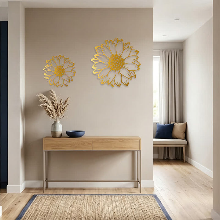 Buddha Stones Round Floral Sunflower Energy Iron Metal Wall Decor - image 33