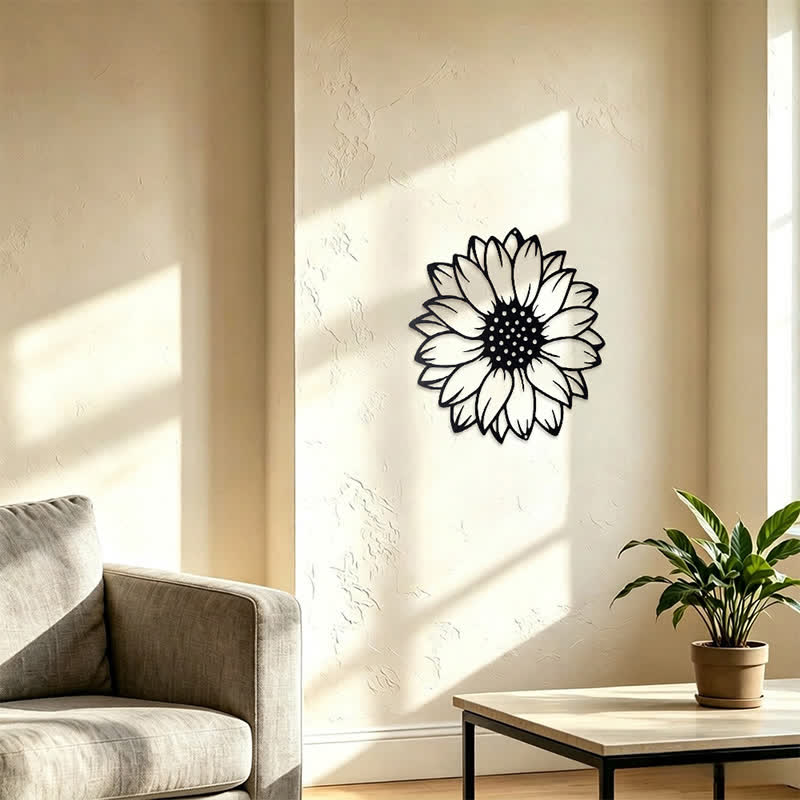 Buddha Stones Round Floral Sunflower Energy Iron Metal Wall Decor - image 9