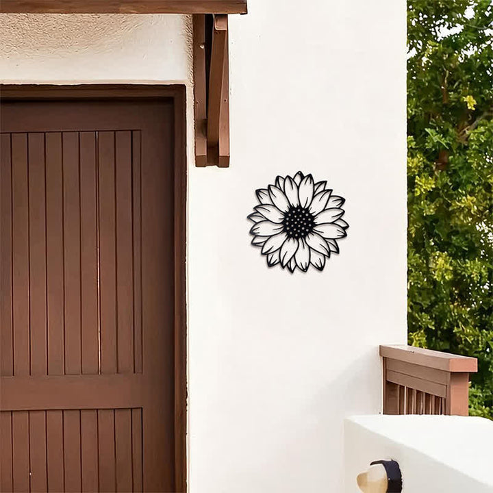 Buddha Stones Round Floral Sunflower Energy Iron Metal Wall Decor - image 5
