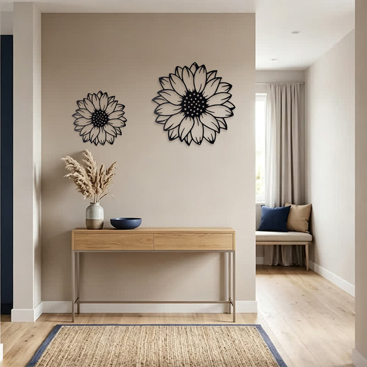 Buddha Stones Round Floral Sunflower Energy Iron Metal Wall Decor - image 16