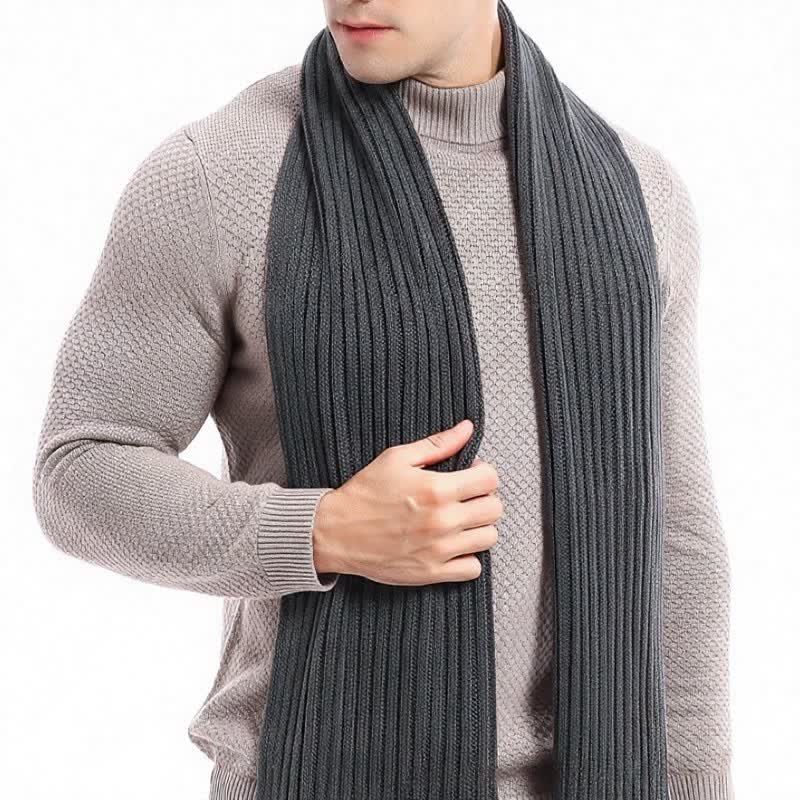 Buddha Stones Fall Winter Classic Long Ribbed Knit Men's Scarf - image 9