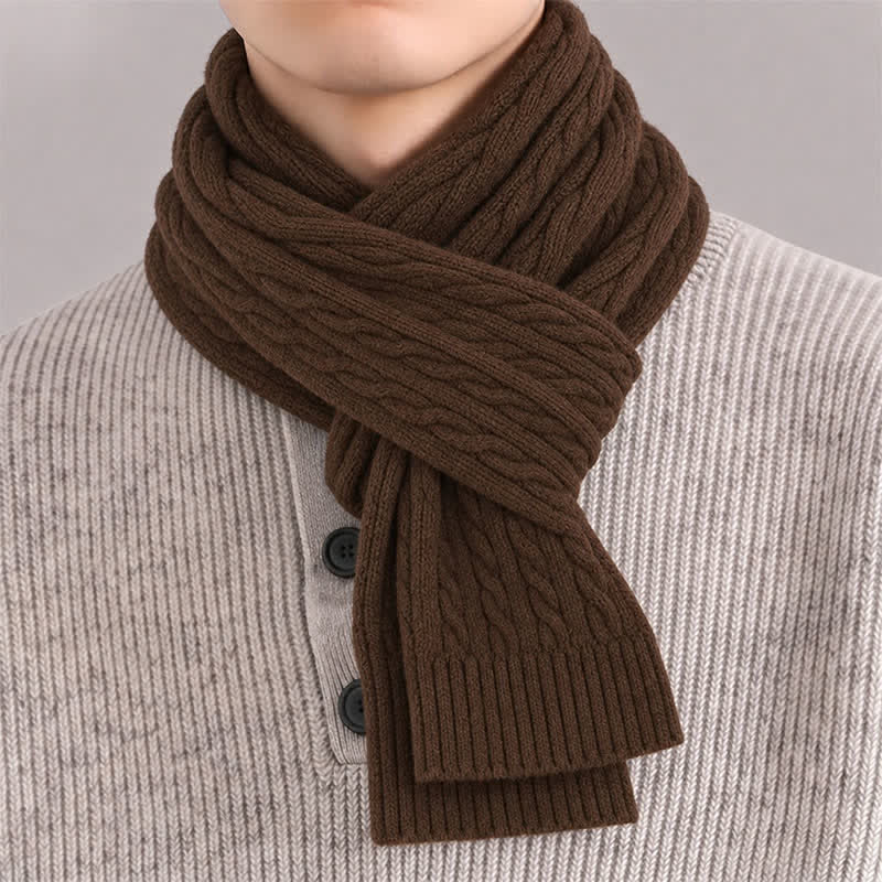 Buddha Stones Fall Winter Classic Cable Knit Cozy Men's Scarf - image 1