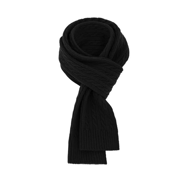 Buddha Stones Fall Winter Classic Cable Knit Cozy Men's Scarf - Black - image 6