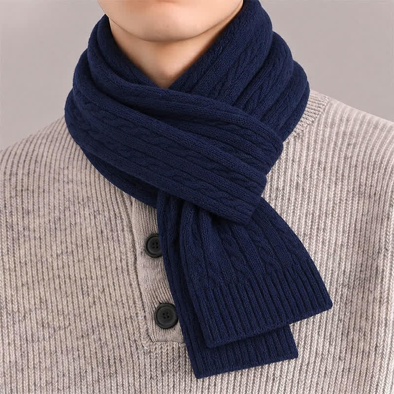 Buddha Stones Fall Winter Classic Cable Knit Cozy Men's Scarf - image 5