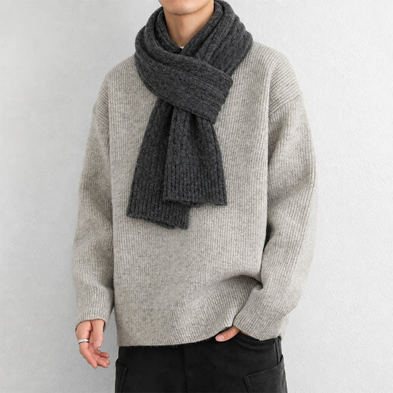 Buddha Stones Fall Winter Classic Cable Knit Cozy Men's Scarf - image 19