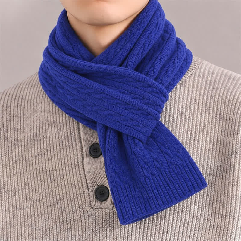 Buddha Stones Fall Winter Classic Cable Knit Cozy Men's Scarf - image 15
