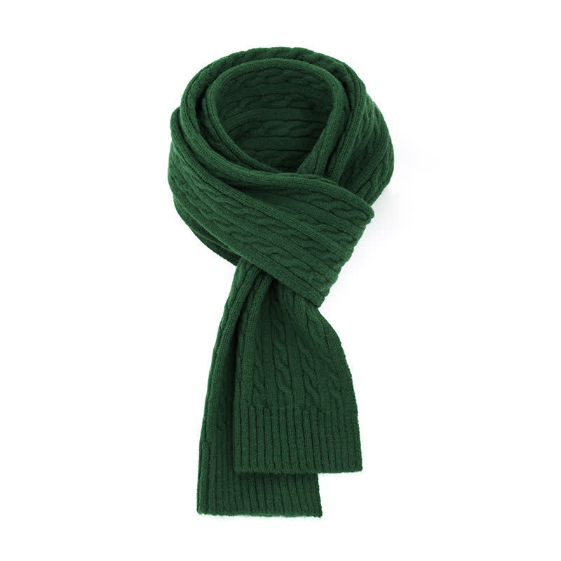 Buddha Stones Fall Winter Classic Cable Knit Cozy Men's Scarf - ForestGreen - image 2