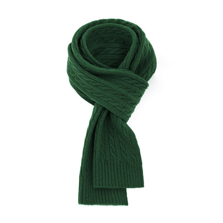 Buddha Stones Fall Winter Classic Cable Knit Cozy Men's Scarf - ForestGreen - image 2