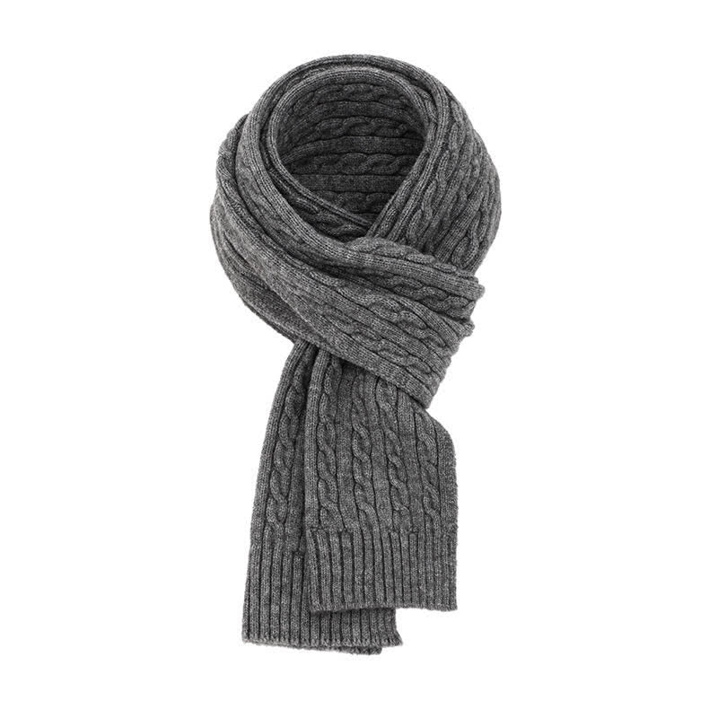 Buddha Stones Fall Winter Classic Cable Knit Cozy Men's Scarf - Gray - image 16