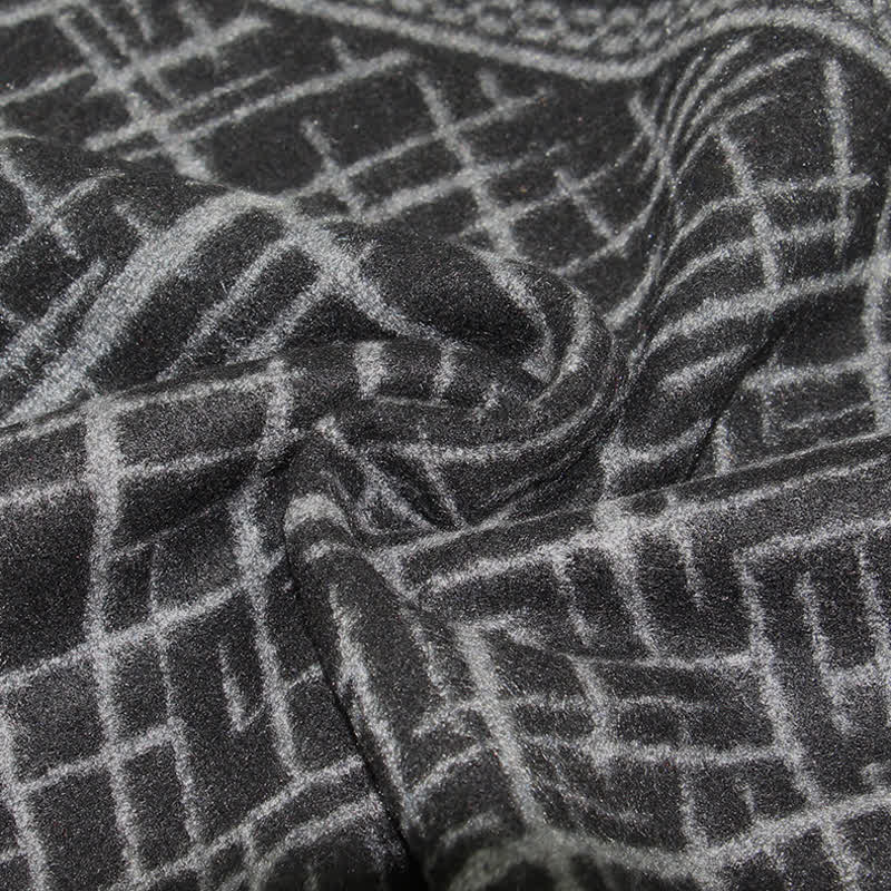 Buddha Stones Fall Winter Geometric Crosshatch Tassel Classic Men's Scarf - image 3