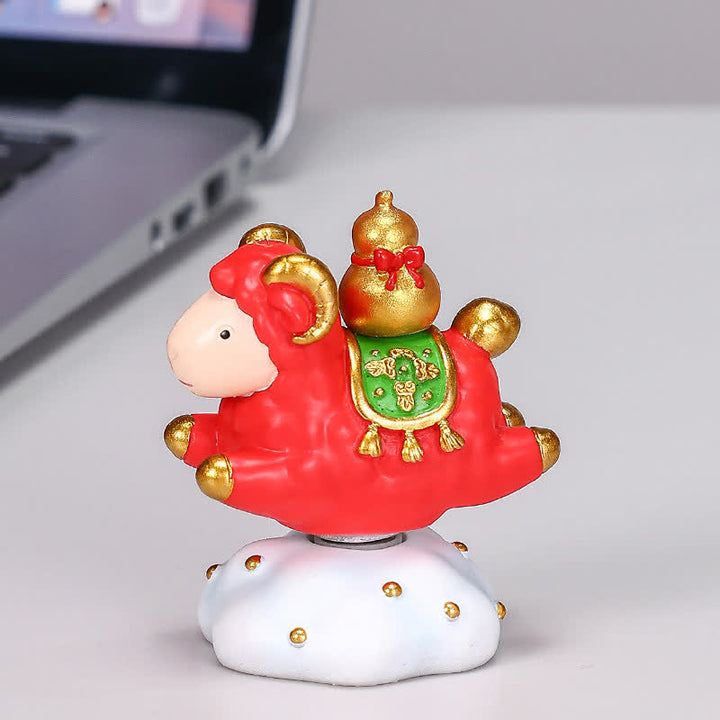 Buddha Stones Resin Rotating Prosperity Chinese Zodiac Goat Sheep Desk Ornament Cute Animal Decor - image 2