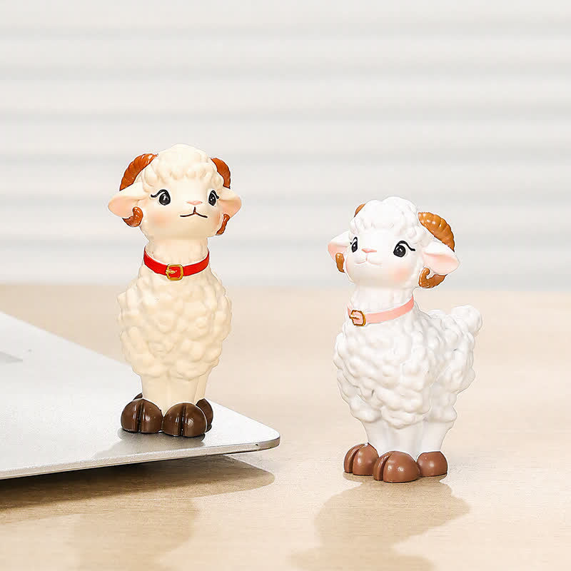 Buddha Stones Resin Peaceful Goat Lamb Good Fortune Cute Animal Decor - image 0