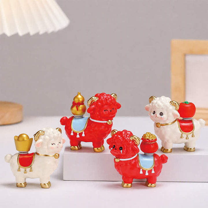 Buddha Stones Resin Lucky Sheep Ingot Gourd Fortune Money Bag Cute Animal Decor - image 18