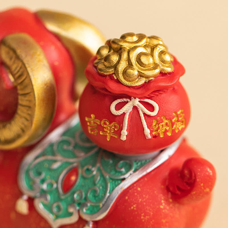 Buddha Stones Resin Zodiac Goat Sheep With Fortune Bag For Luck Cute Animal Decor - image 10
