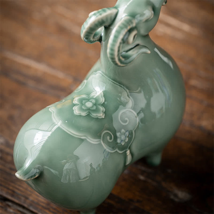 Buddha Stones Ceramic Goat Bring Prosperity Cute Animal Decor - image 21