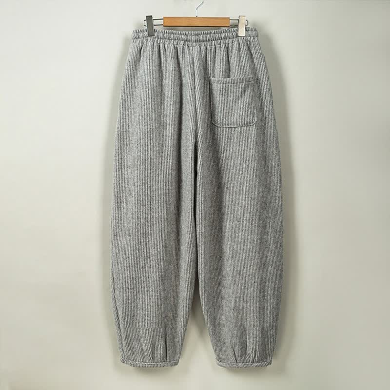 Buddha Stones Fall Winter Casual Vintage Drawstring Solid Long Pants Men's Harem Pants With Pockets - image 10