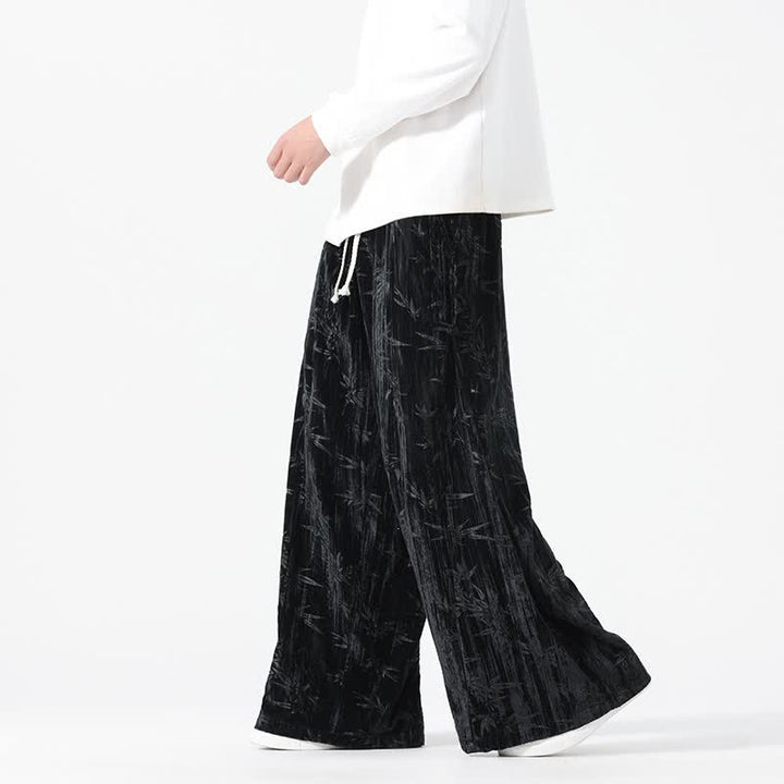 Buddha Stones Fall Winter Casual Boho Drawstring Abstract Bamboo Long Pants Men's Straight Leg Pants With Pockets - image 13