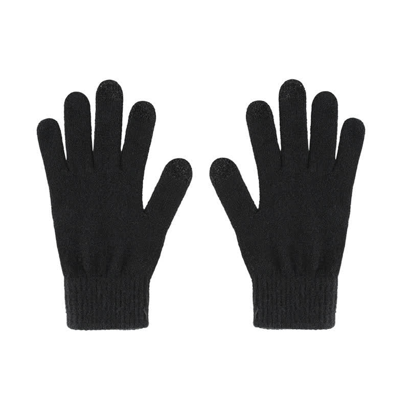 Buddha Stones 3Pcs Winter Ribbed Knit Matching Gift Set Men's Scarf Hat Gloves - image 2