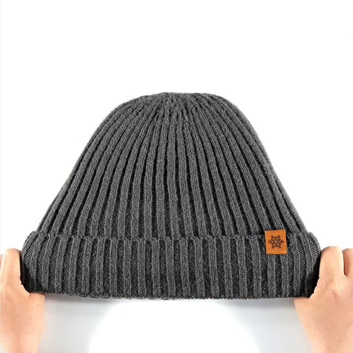 Buddha Stones 3Pcs Winter Ribbed Knit Matching Gift Set Men's Scarf Hat Gloves - image 8