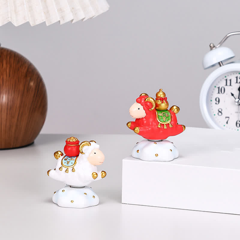 Buddha Stones Resin Rotating Prosperity Chinese Zodiac Goat Sheep Desk Ornament Cute Animal Decor - image 20
