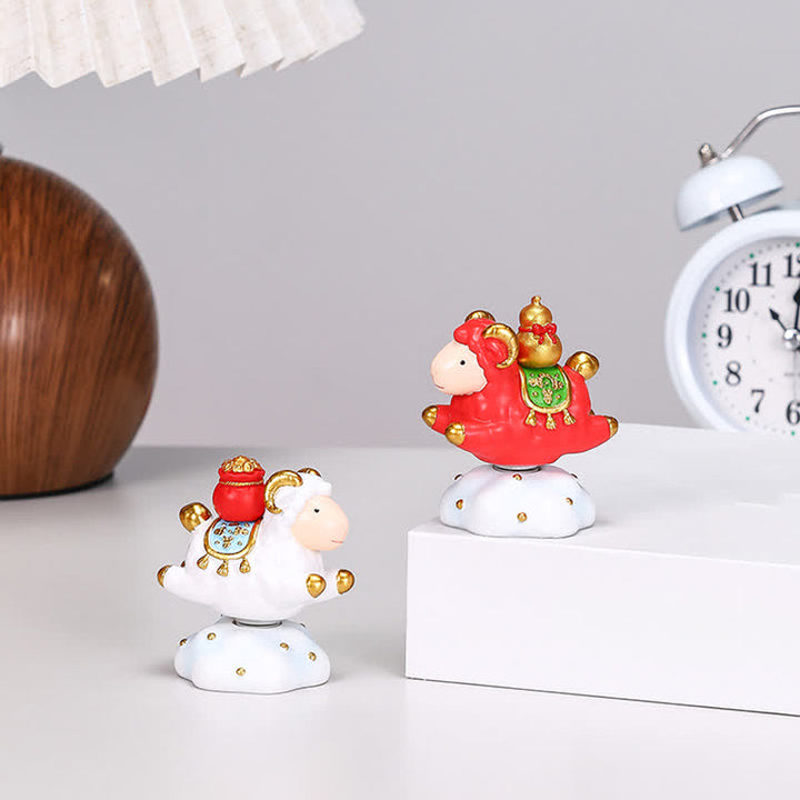 Buddha Stones Resin Rotating Prosperity Chinese Zodiac Goat Sheep Desk Ornament Cute Animal Decor - image 20