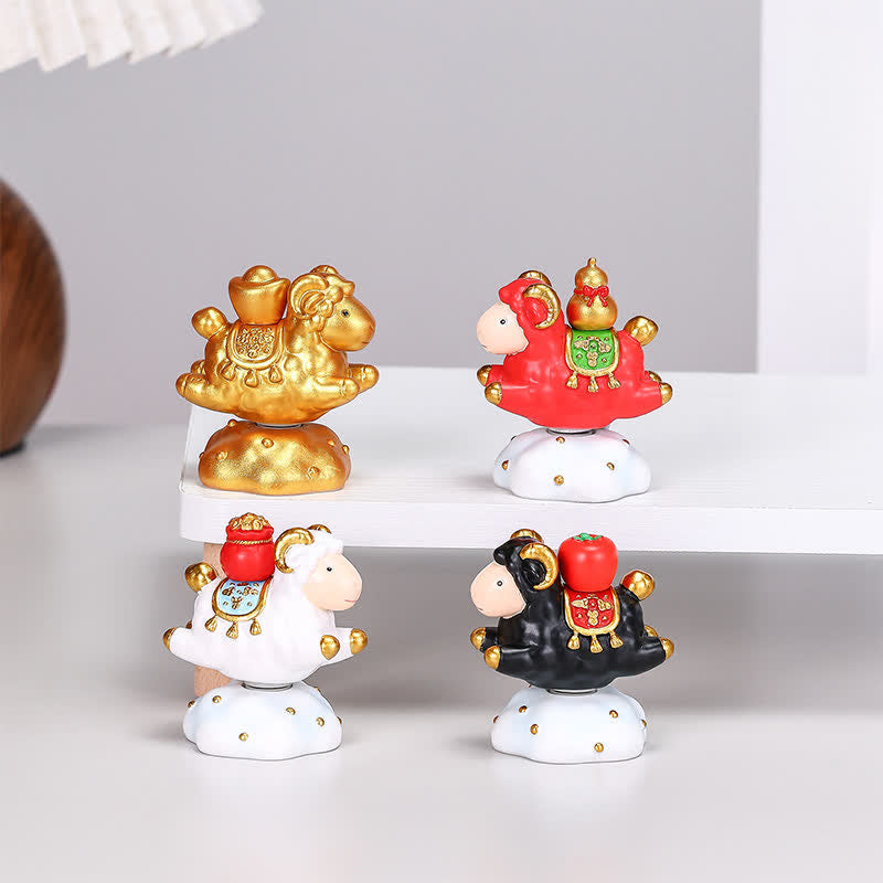 Buddha Stones Resin Rotating Prosperity Chinese Zodiac Goat Sheep Desk Ornament Cute Animal Decor - image 17