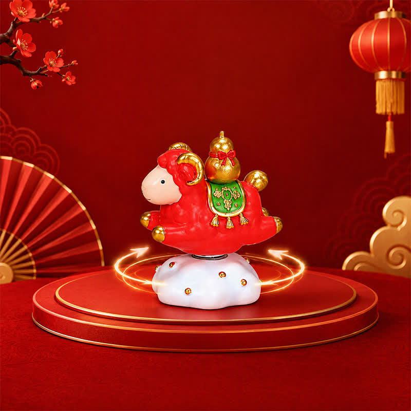 Buddha Stones Resin Rotating Prosperity Chinese Zodiac Goat Sheep Desk Ornament Cute Animal Decor - image 3