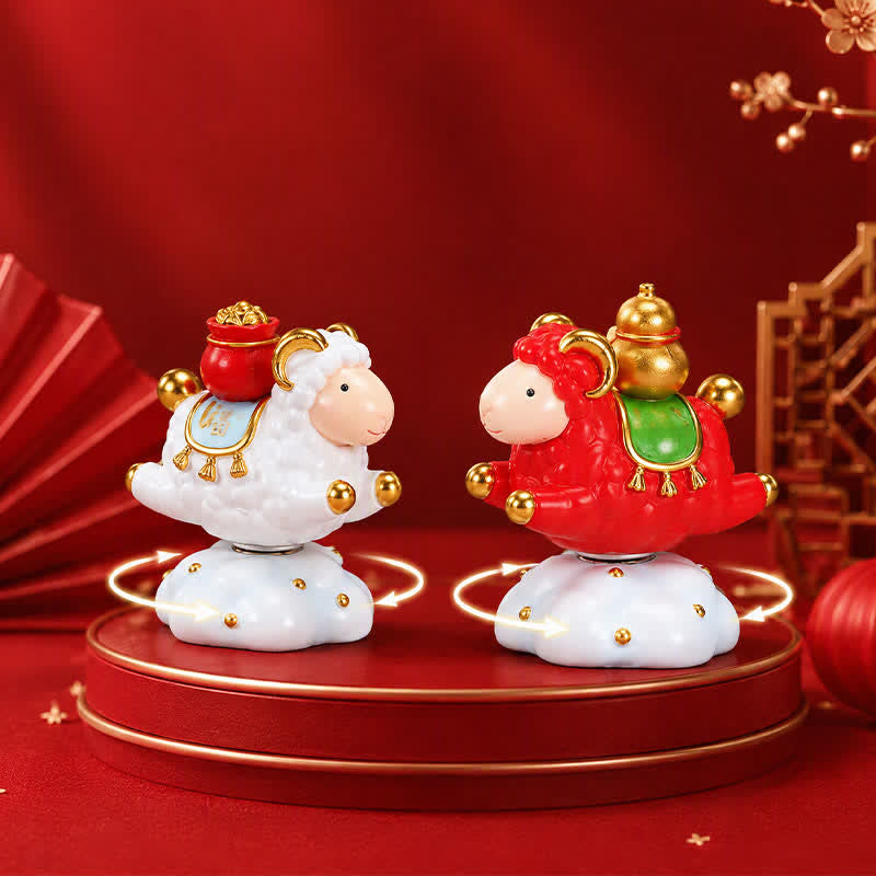 Buddha Stones Resin Rotating Prosperity Chinese Zodiac Goat Sheep Desk Ornament Cute Animal Decor - image 22