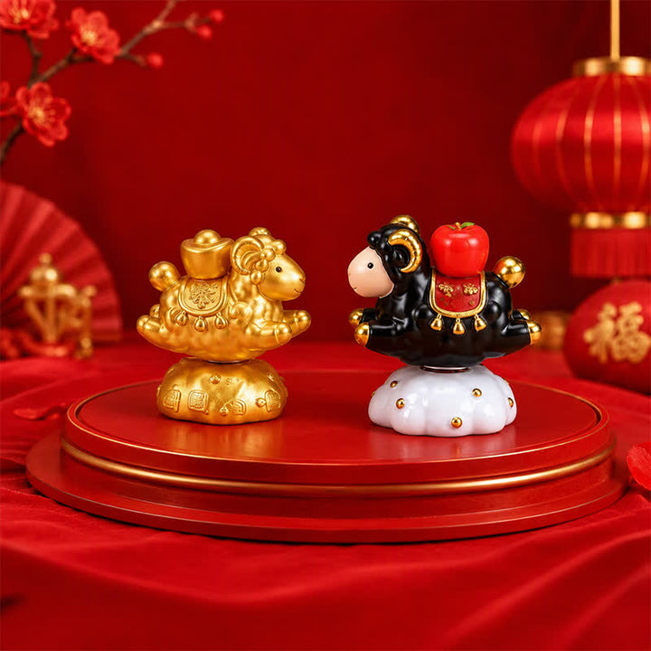 Buddha Stones Resin Rotating Prosperity Chinese Zodiac Goat Sheep Desk Ornament Cute Animal Decor - image 21