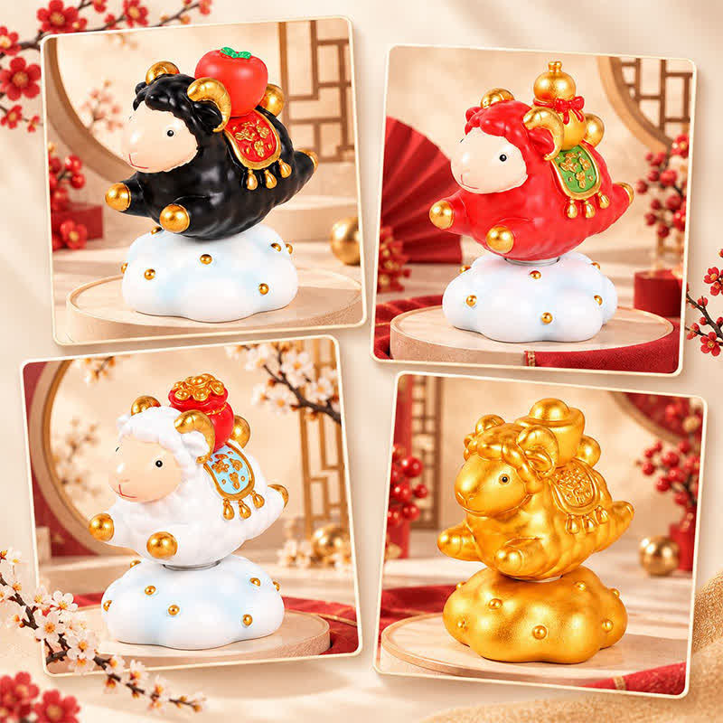 Buddha Stones Resin Rotating Prosperity Chinese Zodiac Goat Sheep Desk Ornament Cute Animal Decor - image 26