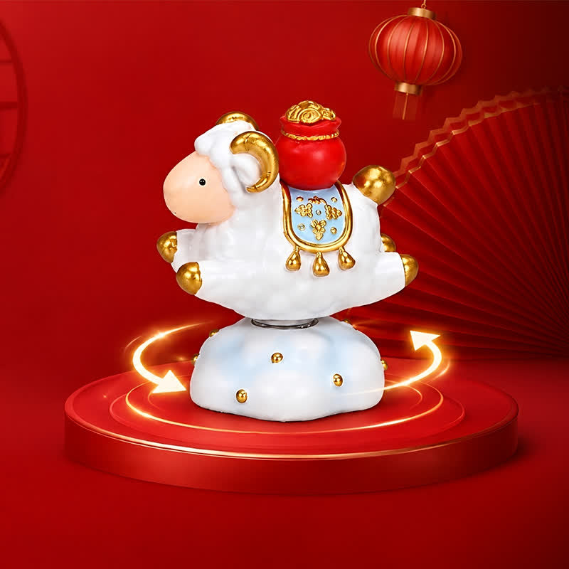 Buddha Stones Resin Rotating Prosperity Chinese Zodiac Goat Sheep Desk Ornament Cute Animal Decor - image 9