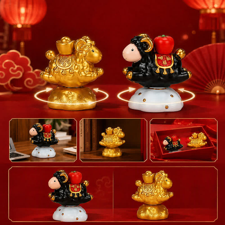 Buddha Stones Resin Rotating Prosperity Chinese Zodiac Goat Sheep Desk Ornament Cute Animal Decor - image 24