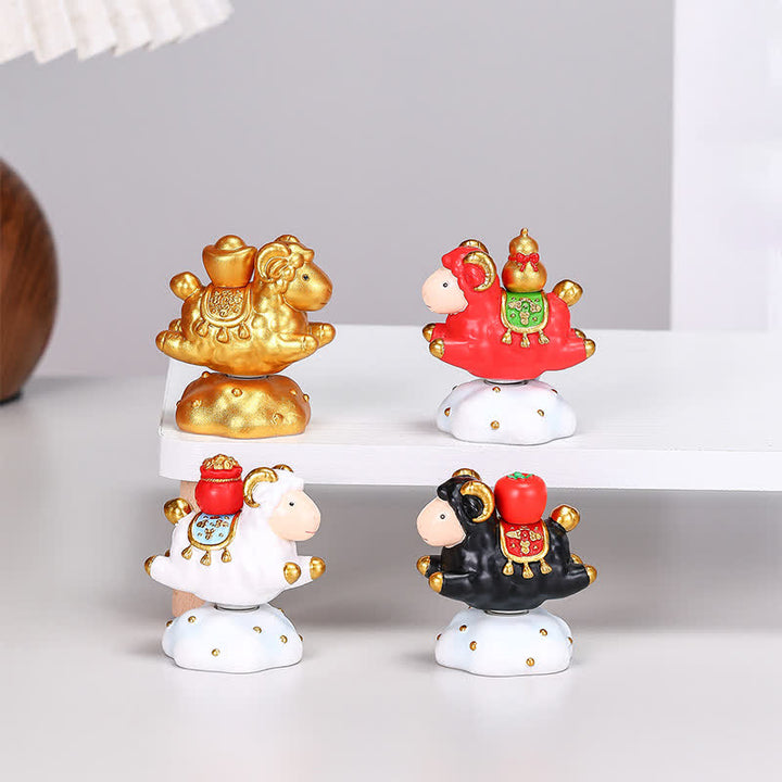 Buddha Stones Resin Rotating Prosperity Chinese Zodiac Goat Sheep Desk Ornament Cute Animal Decor - image 18
