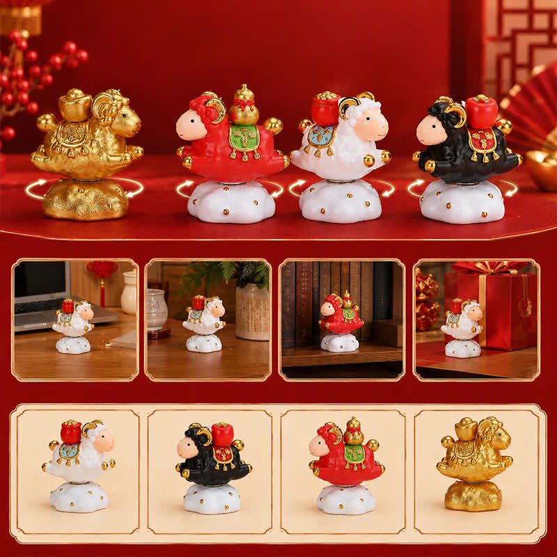 Buddha Stones Resin Rotating Prosperity Chinese Zodiac Goat Sheep Desk Ornament Cute Animal Decor - image 25