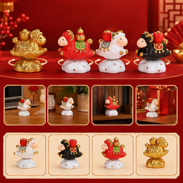 Buddha Stones Resin Rotating Prosperity Chinese Zodiac Goat Sheep Desk Ornament Cute Animal Decor - image 25