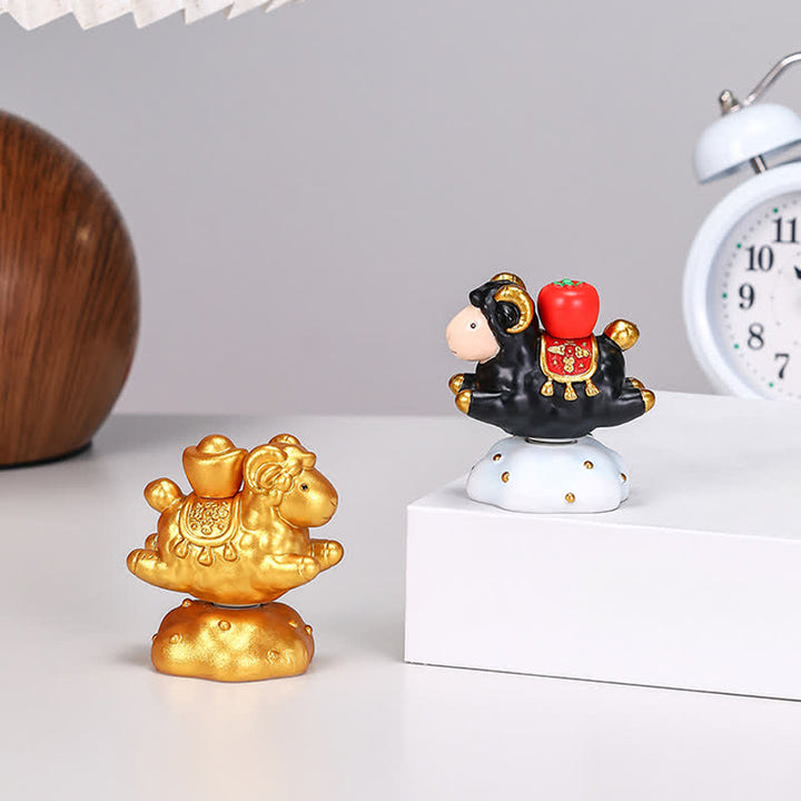 Buddha Stones Resin Rotating Prosperity Chinese Zodiac Goat Sheep Desk Ornament Cute Animal Decor - image 19
