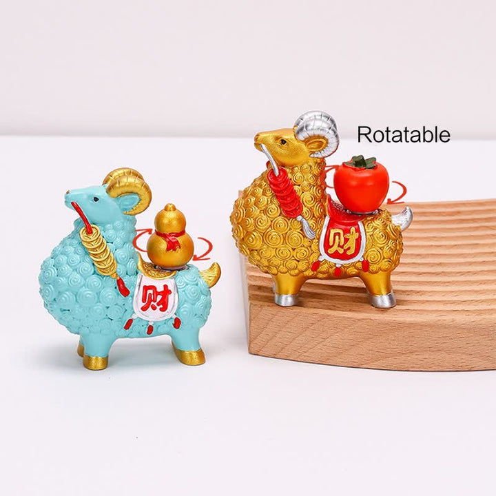 Buddha Stones Resin Prosperity Goat Sheep Fortune Bag Ingot Gourd Persimmon Desktop Ornament Cute Animal Decor - image 24