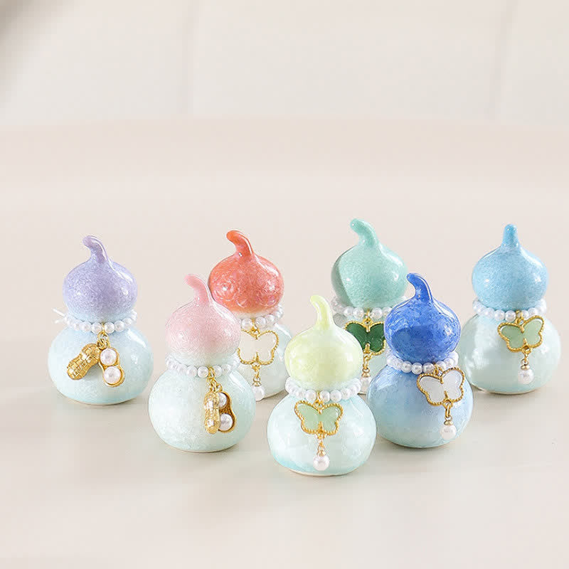 Buddha Stones Ceramic Butterfly Gourd Rotating Mindful Living Decor - image 27