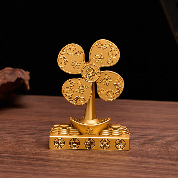 Buddha Stones Relief Carved Brass Yuanbao Pinwheel Five Emperor Coins Prosperity Wealth & Fortune Symbols - image 5
