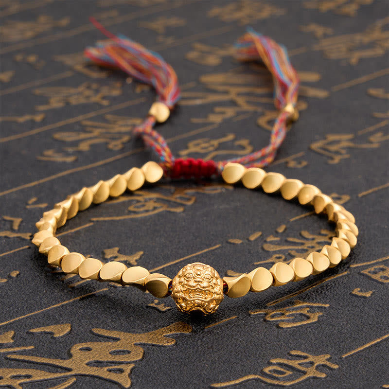 Buddha Stones Tibetan Copper Beads Pi Xiu Wealth Colorful String Bracelet - 7.9 in (20 cm) - image 0
