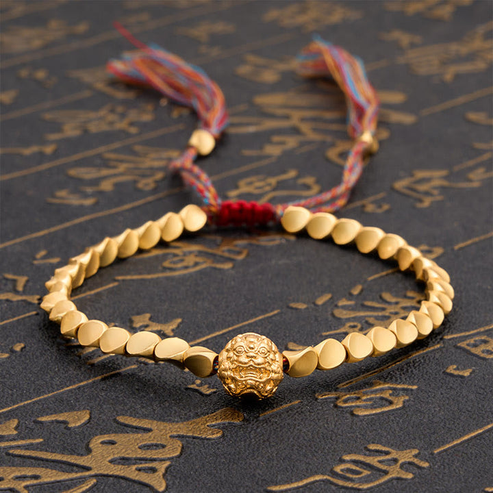 Buddha Stones Tibetan Copper Beads Pi Xiu Wealth Colorful String Bracelet - 7.9 in (20 cm) - image 0