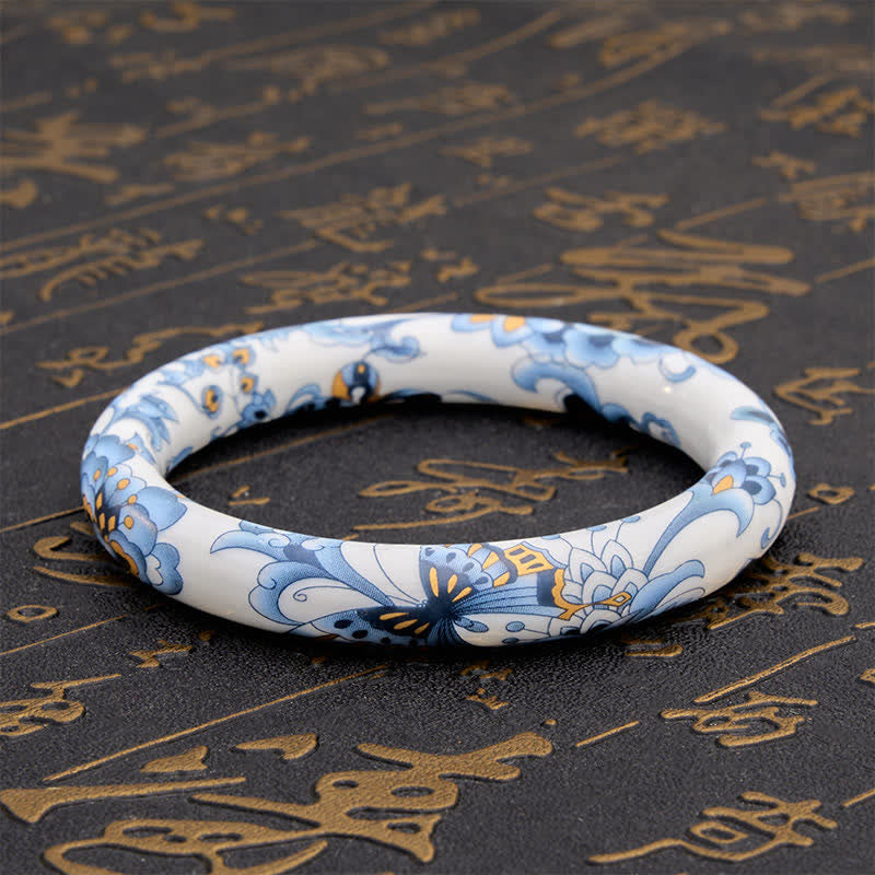 Buddha Stones Ceramic Butterfly Hand-Painted Freedom Bracelet Bangle - image 3