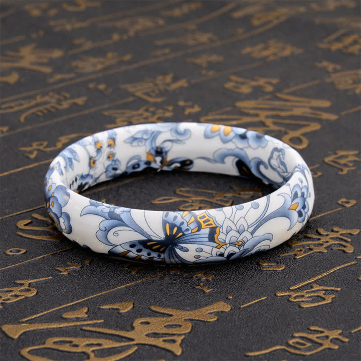 Buddha Stones Ceramic Butterfly Hand-Painted Freedom Bracelet Bangle - image 10