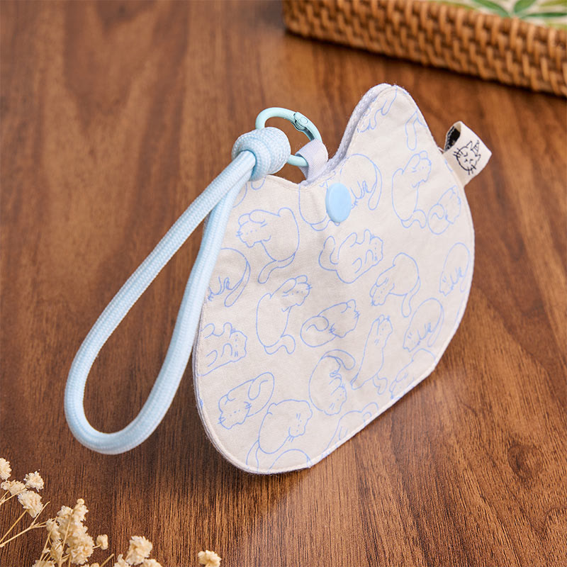 Buddha Stones Yellow White Kitten Paw Print Pattern Cute Snap Button Wallet - image 7