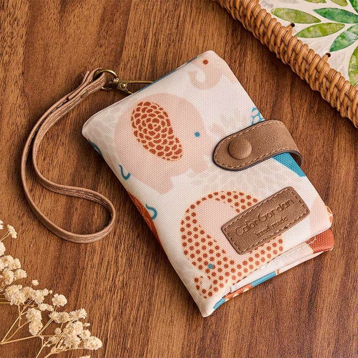 Buddha Stones PU Leather Elephant Trifold Compact Purse - image 1