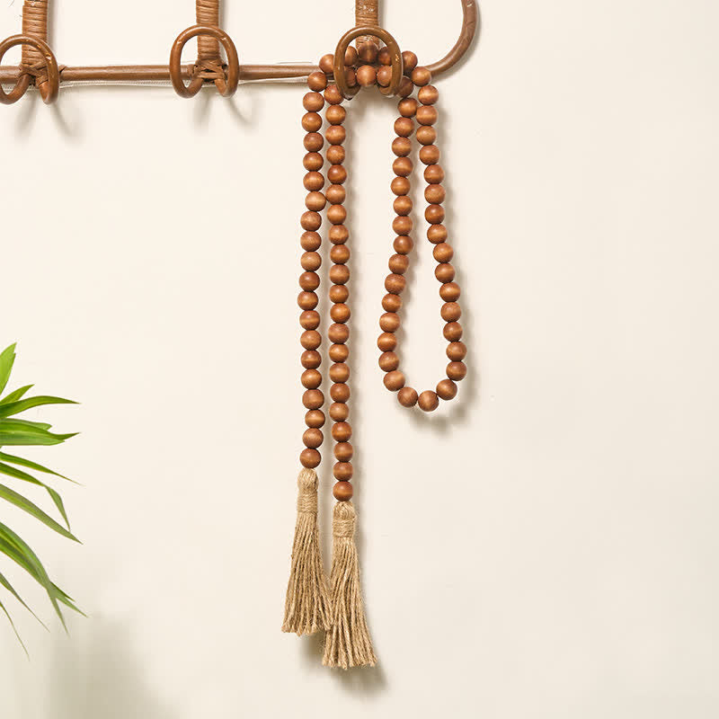 Buddha Stones Farmhouse Brown Beaded Tassel Accent Garland Mindful Living Decor - image 6