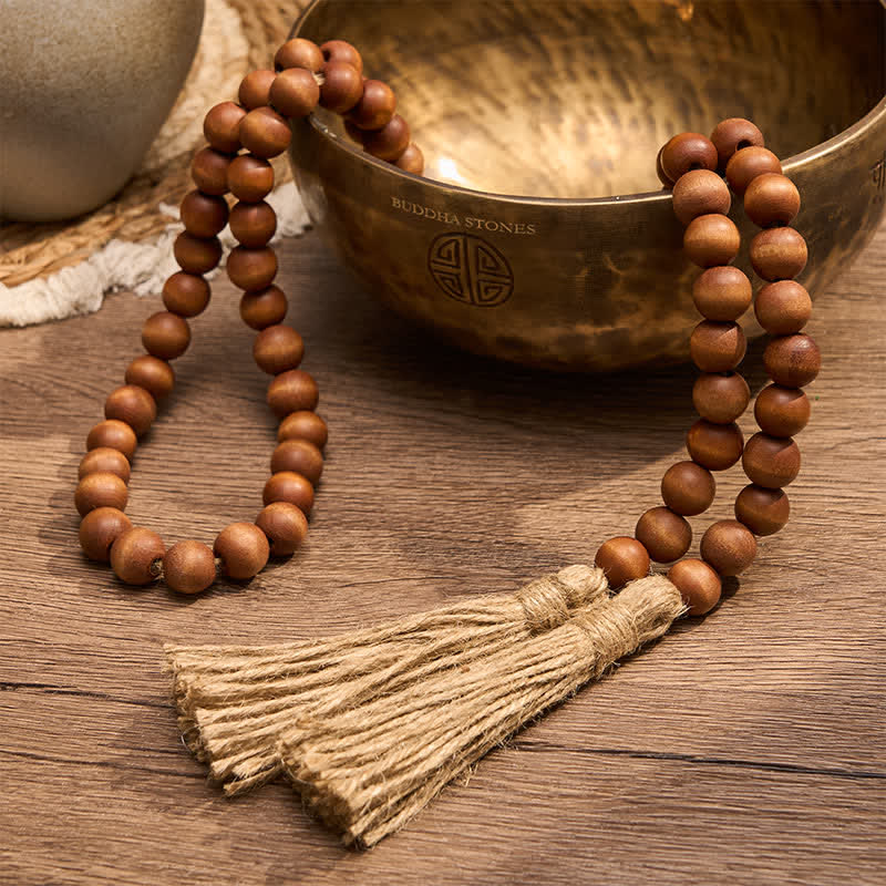 Buddha Stones Farmhouse Brown Beaded Tassel Accent Garland Mindful Living Decor - image 5