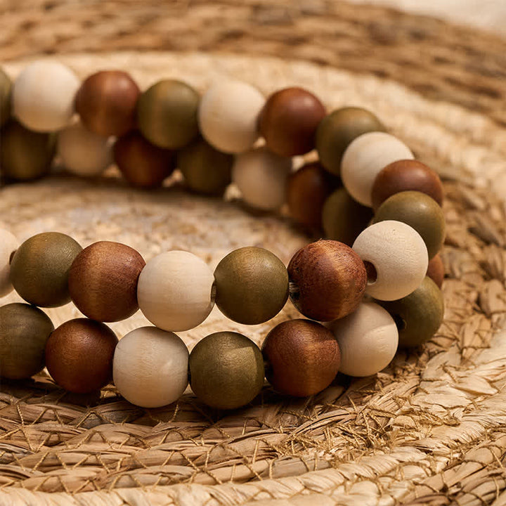 Buddha Stones Farmhouse Layered Wood Bead Tassel Garland Mindful Living Decor - image 7